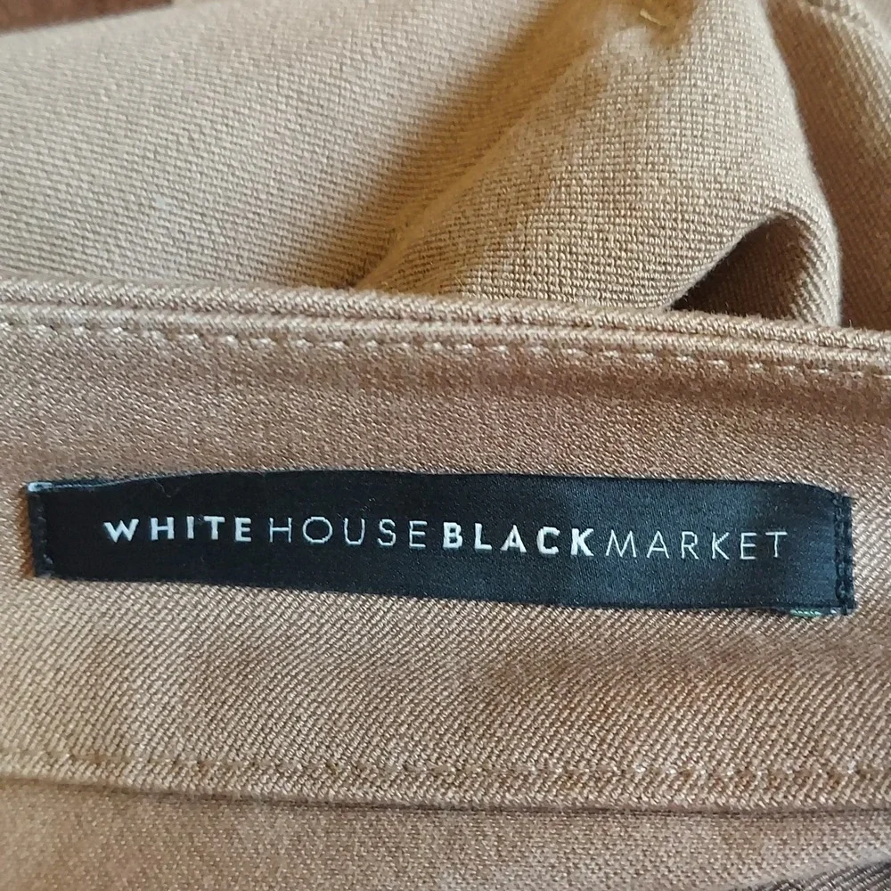 WHBM Tan Equestrian Riding Style Leggings Suede Patch Old Money  Preppy Academia